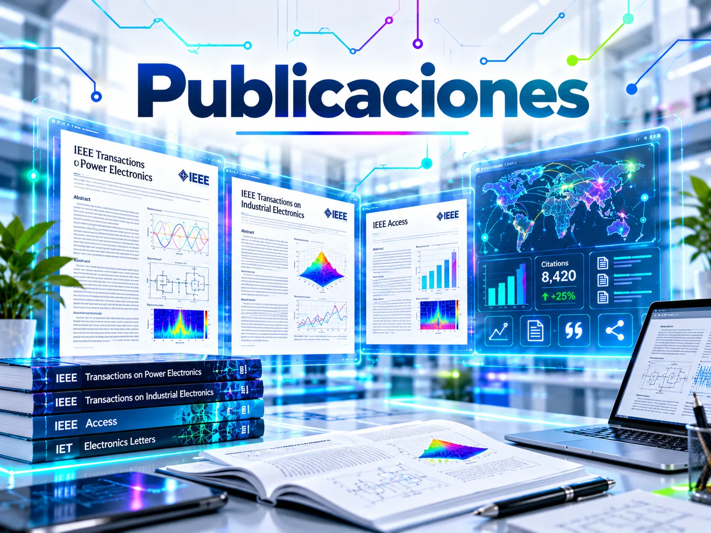 Ilustración conceptual futurista para publicaciones (no es fotografía documental)